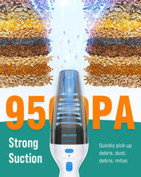 Milunho Handheld Vacuum Cleaner, 9500PA Car Vacuum Cleaner Cordless with Powerful Suction, Lightweight & Portable Car Cleaner for Car/Home/Pet