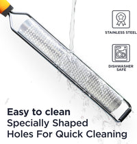 Deiss PRO Citrus Lemon Zester & Cheese Grater — Parmesan Cheese, Lemon, Ginger, Garlic, Nutmeg, Chocolate, Vegetables, Fruits - Razor-Sharp Stainless Steel Blade + Protect Cover - Dishwasher Safe