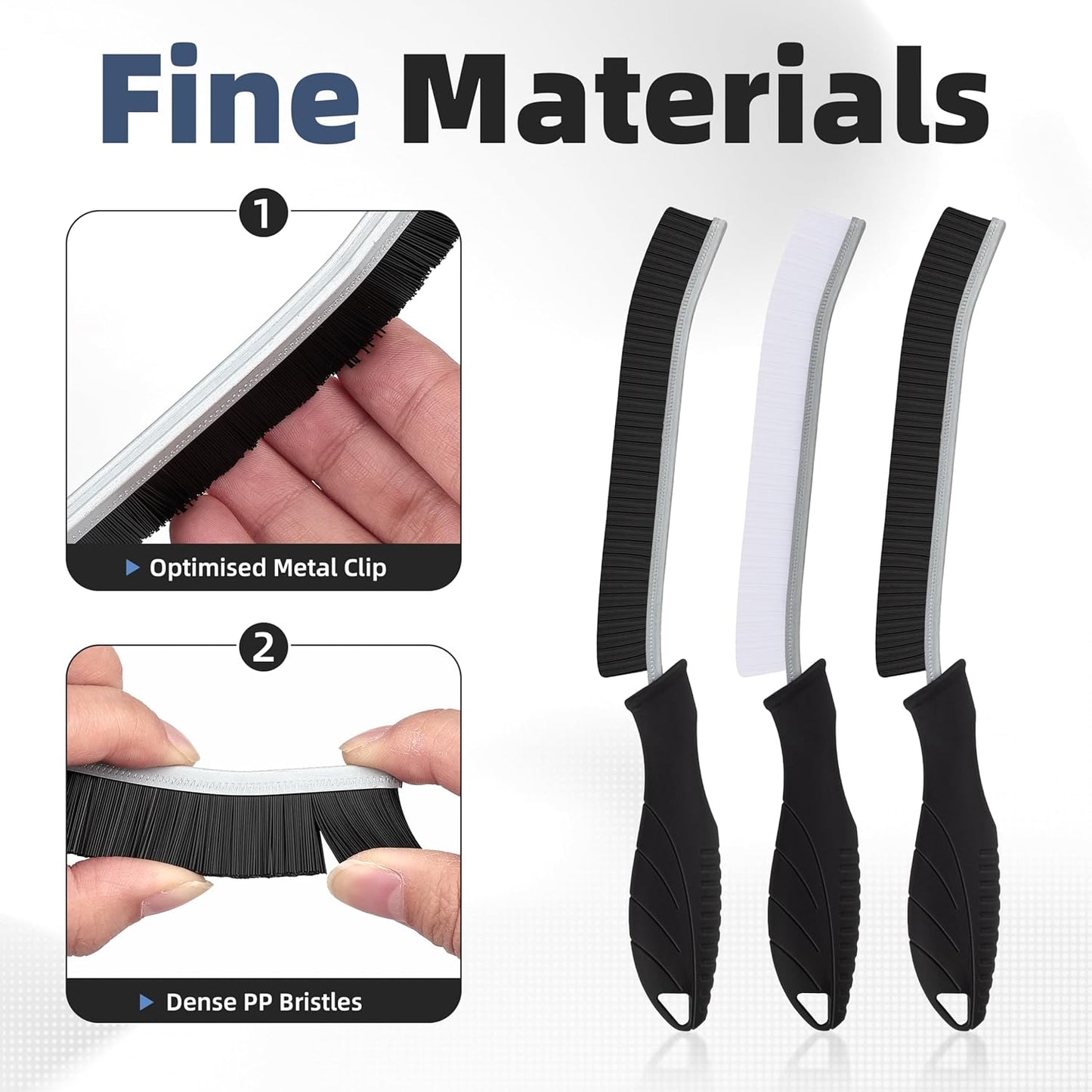 Hard Bristle Crevice Cleaning Brush - Cleaning Tools for Household Use, Multifunctional Gap Cleaning Supplies for Kitchen, Bathroom, Toilet, Window, Vehicle, Faucets, Grout, Home (Black)