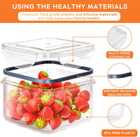 40 PCS Food Storage Containers with Lids Airtight (20 Containers & 20 Lids), Plastic Storage Meal Prep Container-Stackable 100% Leakproof & Microwave Organization and Storage Sets, Lunch Containers