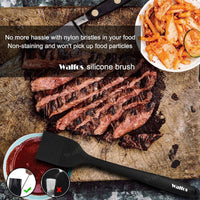 Walfos 600°F Heat Resistant Silicone Basting Brushes BPA Free Pastry Brush, Spread Oil Butter Sauce for BBQ Grill Baking Kitchen Cooking, Dishwasher Safe (2 SIZE)