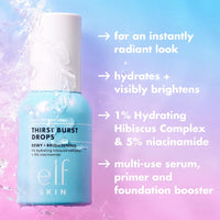 e.l.f. SKIN Holy Hydration! Thirst Burst Drops with Hyaluronic Acid, Vegan Serum - Cart Shape