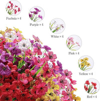 24 Bundles Artificial Flowers for Outdoor,No Fade Fake Plastic Flowers Faux Plants for Decoration Hanging Planters Indoor Outside Garden Porch Window Box Home Wedding Farmhouse - Cart Shape