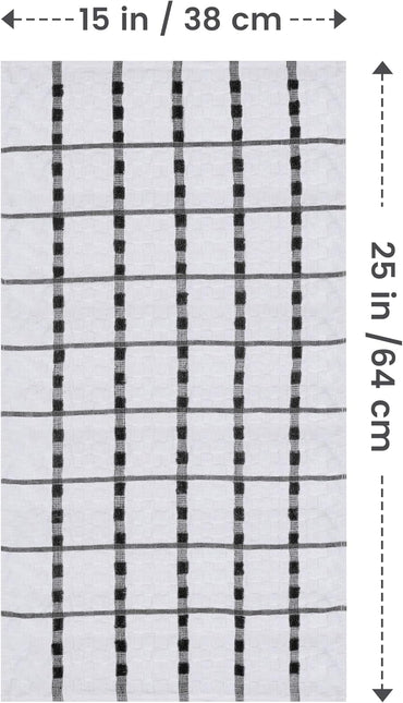 Utopia Towels - Kitchen Towels 12 Pack, 15 x 25 Inches, 100% Ring Spun Cotton Super Soft and Absorbent Linen Dish, Tea and Bar Towels Set, Black