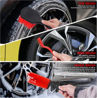 35Pcs Car Detailing Kit, Car Cleaning Kit with Windshield Cleaning Tool and Tool Box, Interior & Exterior Auto Care Supplies and Brushes (B：35PCS-R)