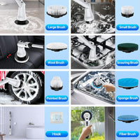 Airlovers Electric Spin Scrubber 2025 - Upgraded Power Scrubber with 3 Angle Adjustments & 8 Replaceable Brush Heads | Ideal for Floors & More