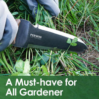 Hori Hori Garden Knife, Garden Tools with Sheath for Weeding,Planting,Digging, 7" Stainless Steel Blade with Cutting Edge, Full-Tang Wood Handle with Hanging Hole - Cart Shape