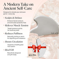 Kitsch Stainless Steel Gua Sha Facial Tools - Lymphatic Drainage Massager for Face & Chin, Jawline Shaper, Double Chin Reducer, Guasha Tool for Face Massager, Skin Care Tools Gifts for Women - Silver