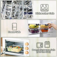[10-Pack]Glass Meal Prep Containers -MCIRCO Food Storage Containers with Lifetime Lasting Snap Locking Lids, Airtight Lunch Containers, Microwave, Oven, Freezer and Dishwasher