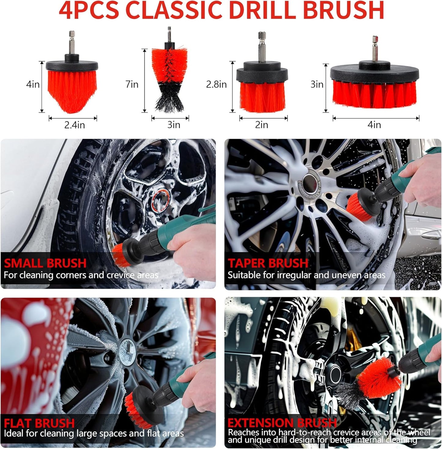 35Pcs Car Detailing Kit, Car Cleaning Kit with Windshield Cleaning Tool and Tool Box, Interior & Exterior Auto Care Supplies and Brushes (B：35PCS-R)