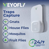 VEYOFLY Fly Trap Indoor, Fruit Fly Traps for Indoors Flying Insect (2 Device + 6 Refills) Gnat Traps for House Indoor, Bug Zapper Indoor, Gnat Killer Catcher & Fruit Fly Killer Light Plug in