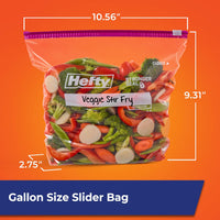 Hefty Slider Kitchen Storage Bags, Gallon Size, 66 Count