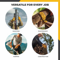 Wells Lamont Leather Work Gloves for Men – Heavy Duty, Cowhide, Abrasion & Puncture Resistant – Adjustable Wrist, Gunn Cut Design, Ideal for