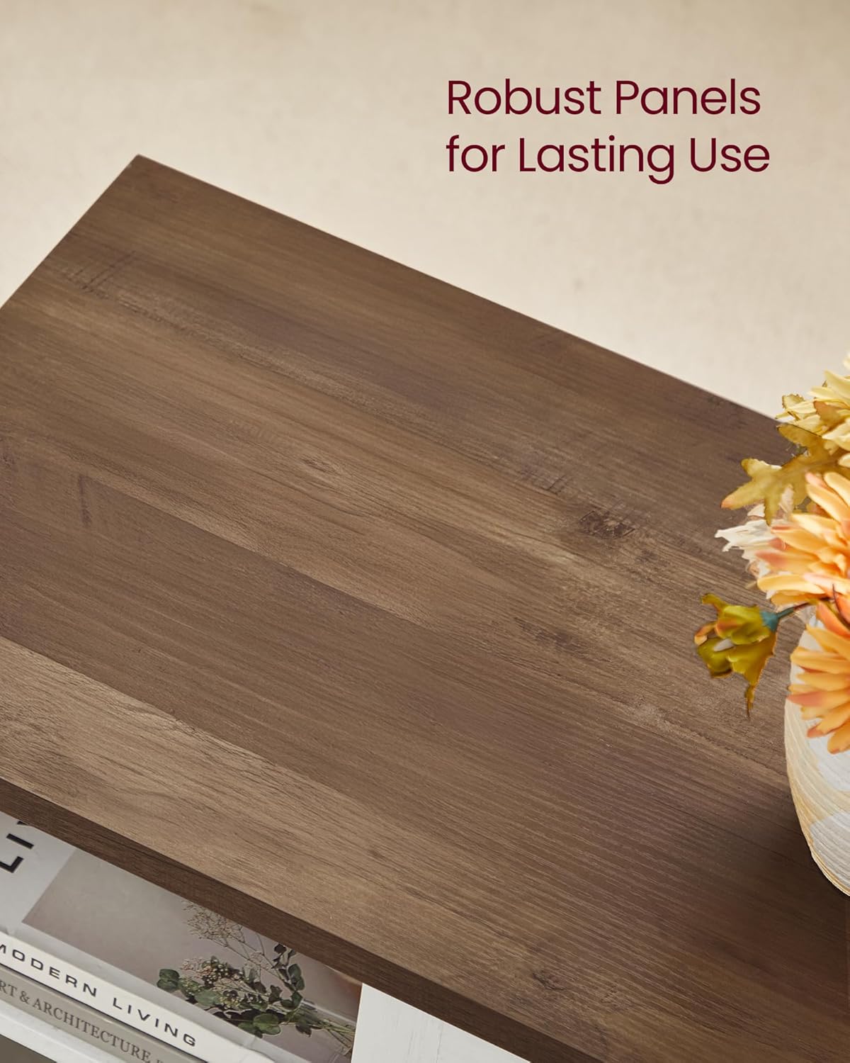 VASAGLE Farmhouse TV Stand for TVs up to 65 Inches, Entertainment Center with Storage Cabinets and Sliding Barn Doors, Media Console Table for Living Room, Rustic White and Honey Brown ULTV535W01