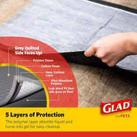 Glad for Pets Black Charcoal Puppy Pads, 23"x23" Disposable Pee Pad That Absorbs & Neutralizes Urine Instantly, Activated Carbon Training Pads For Dogs, Potty Training Supplies - 100 Count