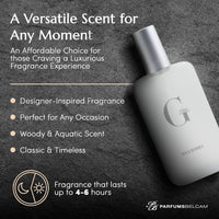 Parfums Belcam G Eau, Inspired by Designer Fragrance, Eau de Toilette Spray, 3.4 Fl Oz