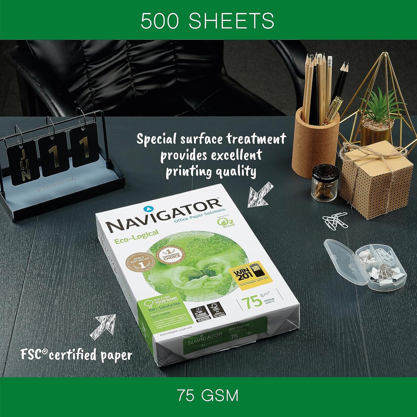 Navigator NAVA475-REAM Eco-Logical Paper A4 75gsm 1 ream (500 sheets)
