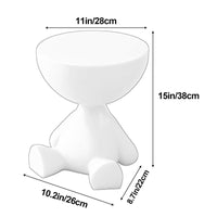 Mini Circle Side Table, Small Modern Bowl-Shaped Coffee Table, Sofa End Table Nightstand , Modern Bedside Home Decor for Living Room, Bedroom，Living Room (Black)
