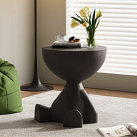 Mini Circle Side Table, Small Modern Bowl-Shaped Coffee Table, Sofa End Table Nightstand , Modern Bedside Home Decor for Living Room, Bedroom，Living Room (Black)
